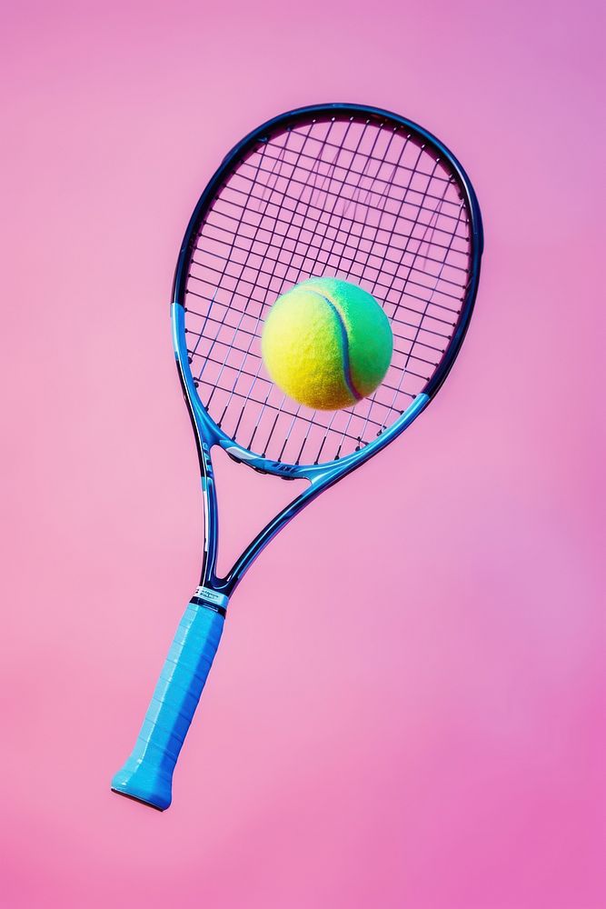 Photo of tennis racket sports ball.