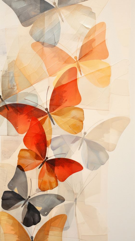 Butterflies abstract painting pattern.