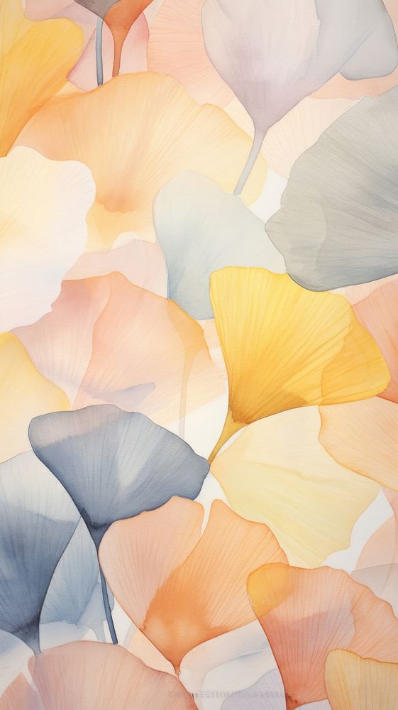 Ginko leaves abstract painting pattern.