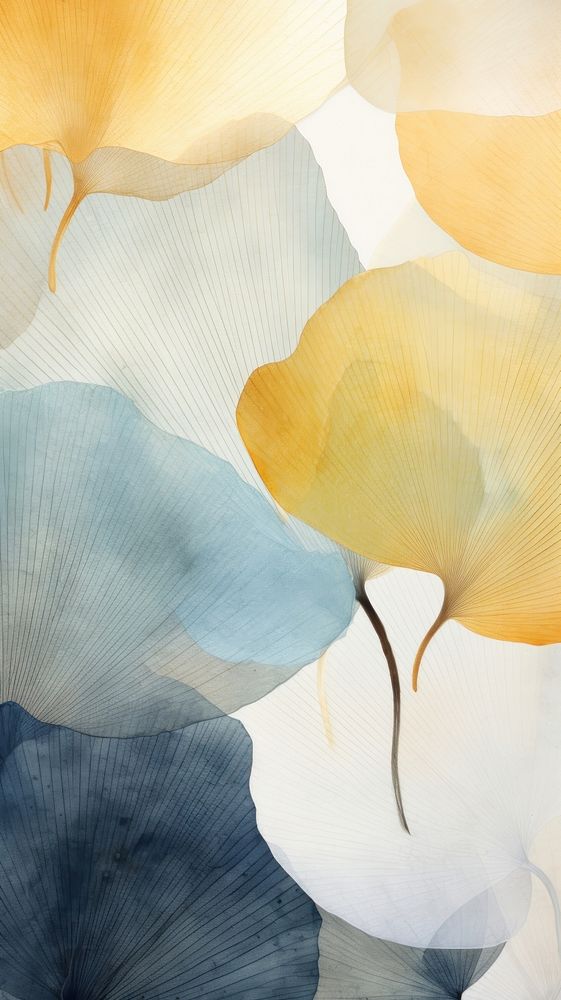 Ginko leaves abstract painting petal.