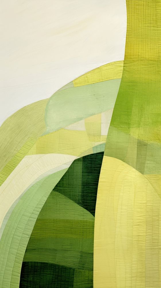 Green field abstract painting collage.