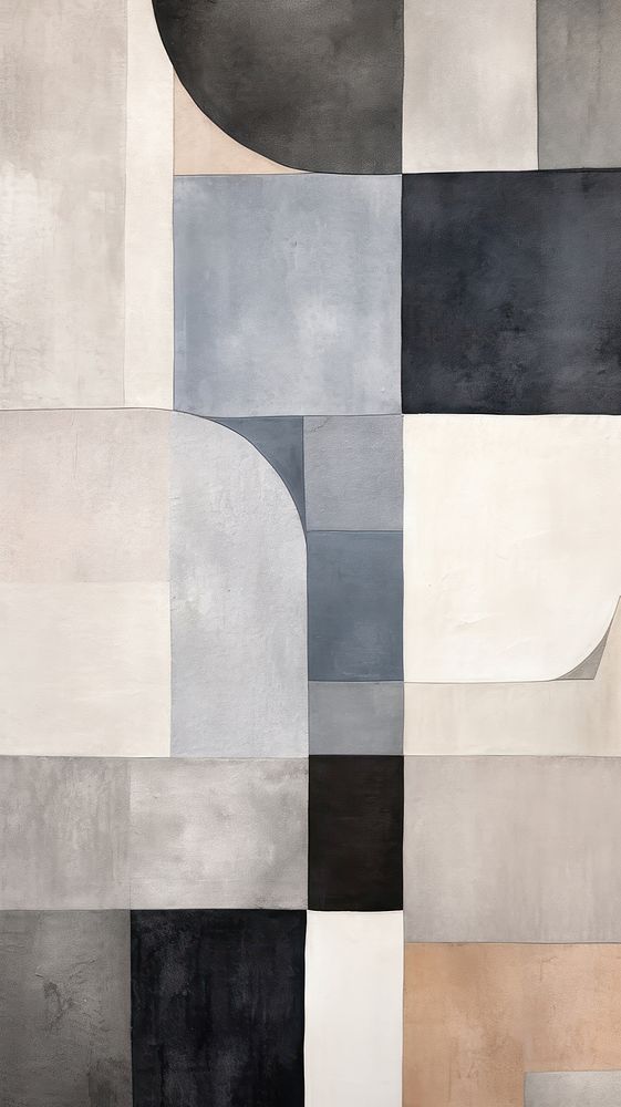 Grey abstract collage shape.