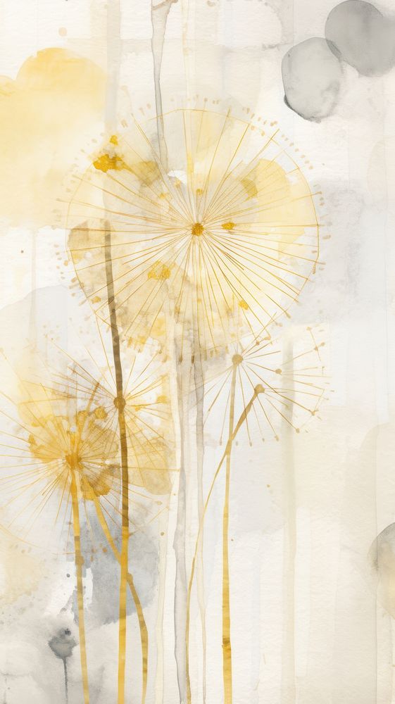 Dandelion abstract painting flower.