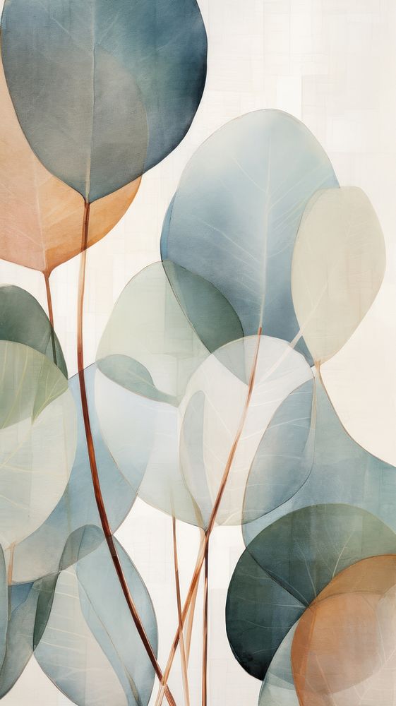 Eucalyptus abstract painting pattern.