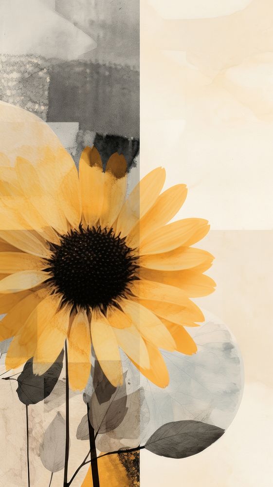 Sunflowers abstract painting petal.