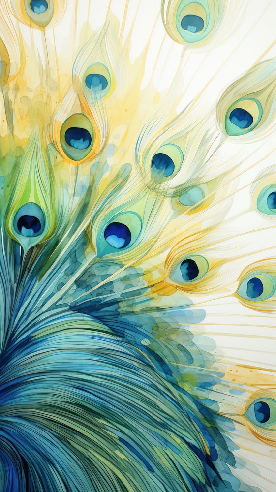 Peacock abstract painting pattern.