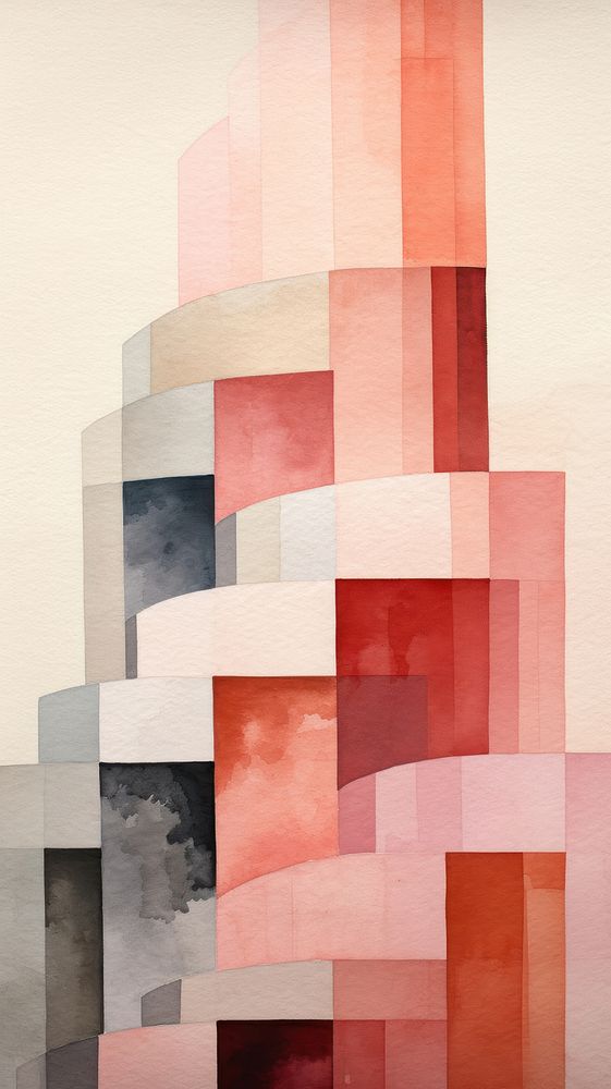 Tower architecture abstract painting.