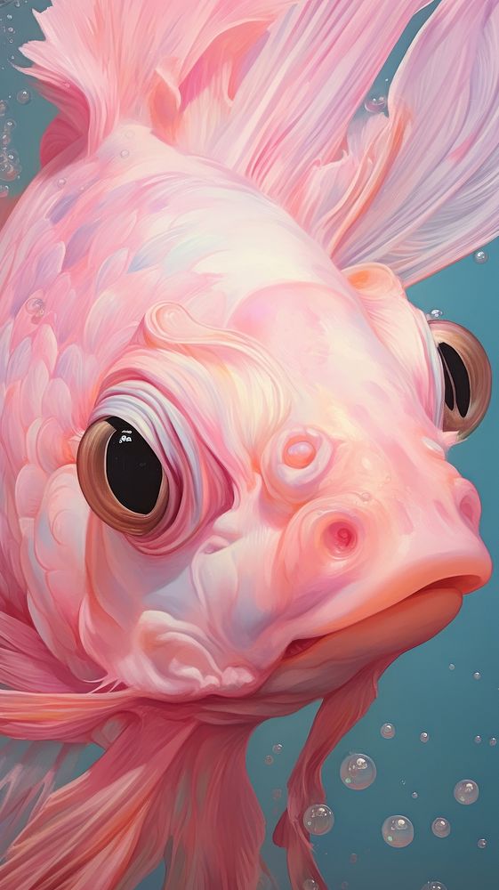 Pastel pink fish animal underwater.