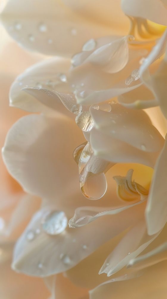 Water droplet on tuberose flower petal medication.