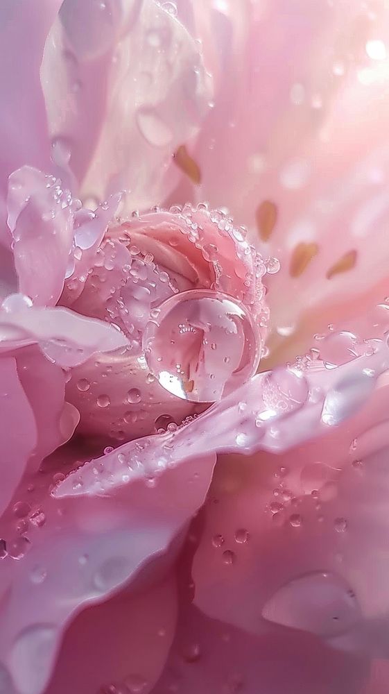 Water droplet on bloom flower blossom petal.