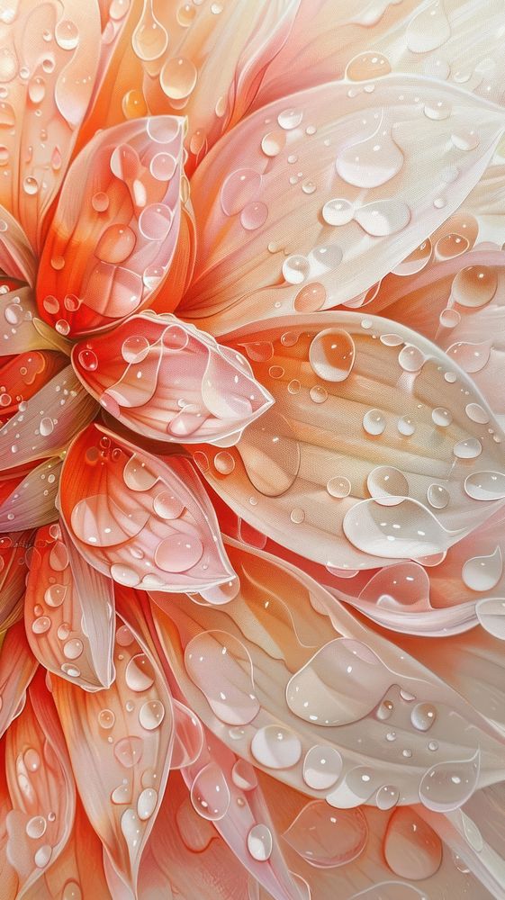 Water droplets on dahlia flower petal backgrounds.