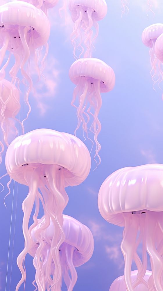 Purple jellyfish invertebrate transparent underwater.
