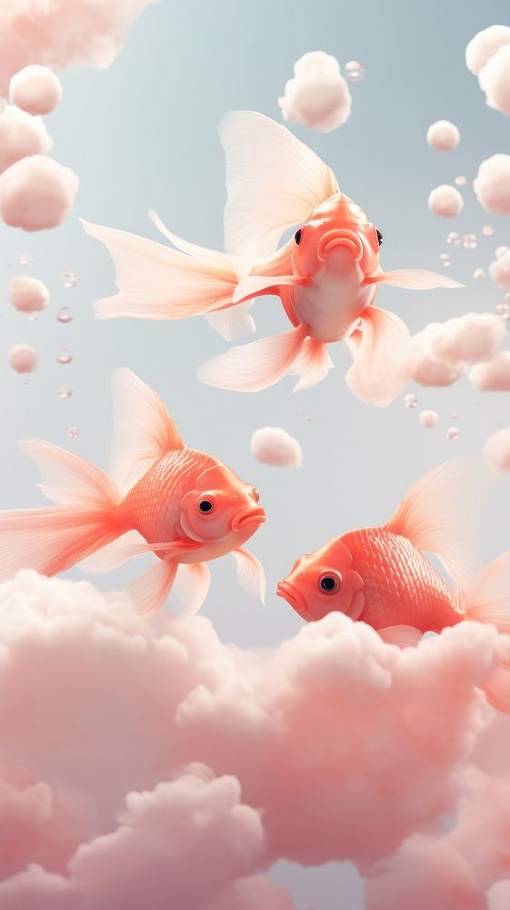Red goldfish animal underwater wildlife.
