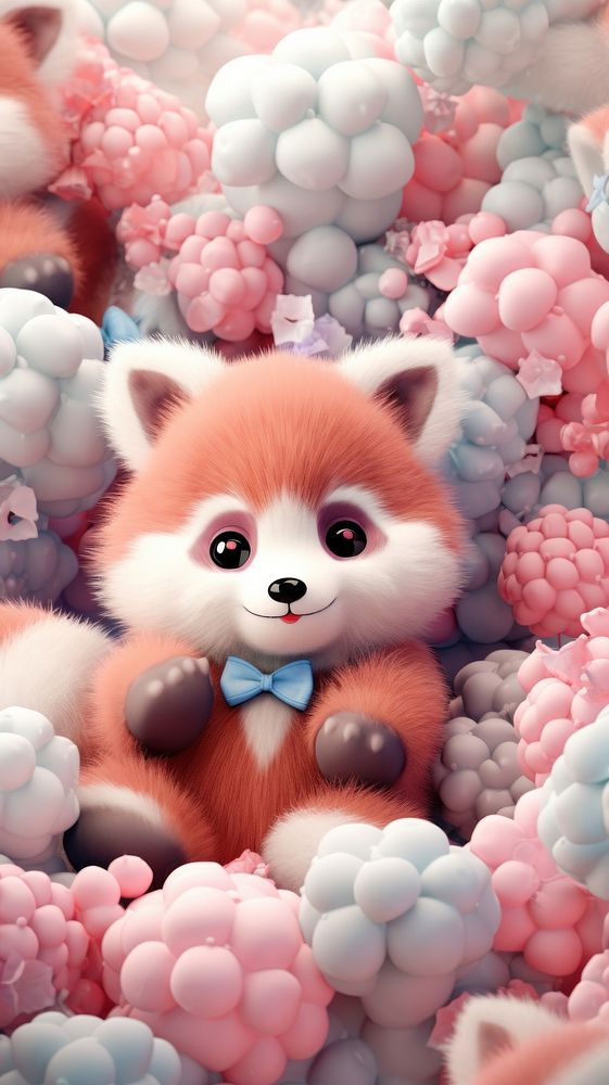 Red panda cute toy pomeranian.