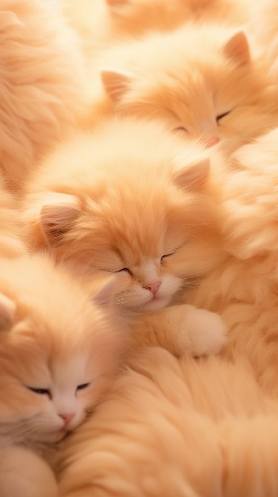 Sleeping orange cat mammal animal kitten.