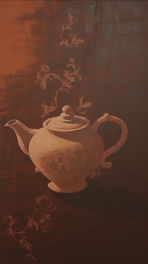 Acrylic paint of teapot art refreshment creativity.