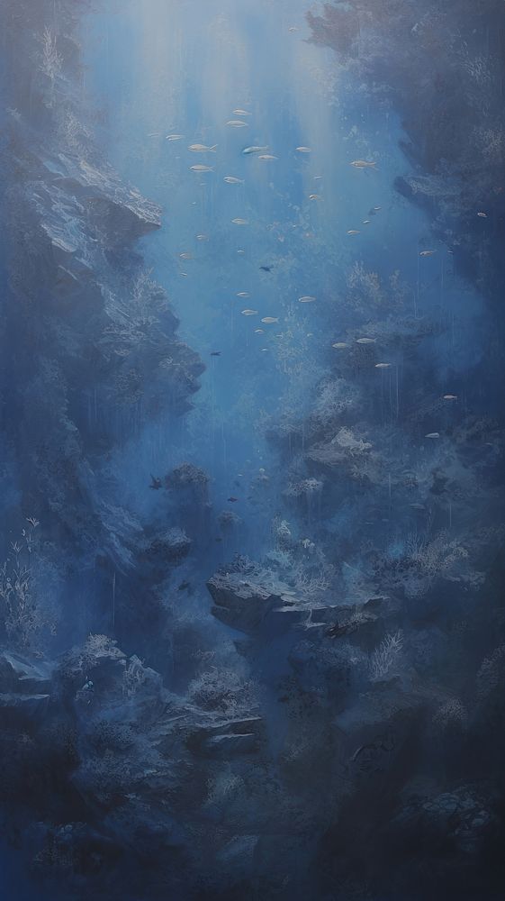 Acrylic paint of underwater world texture nature ocean.