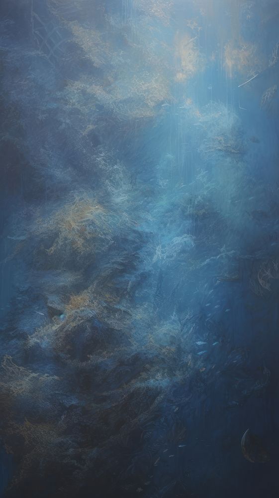 Acrylic paint of underwater world painting texture nature.