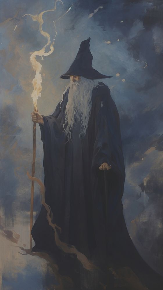 Acrylic paint of wizard art painting spirituality.