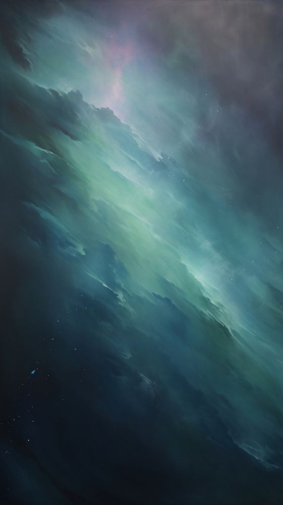 Acrylic paint of aurora light astronomy nature nebula.