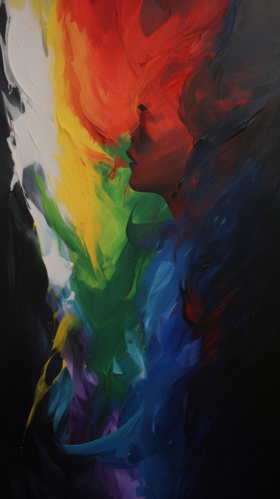 Acrylic paint of LGBTQ art painting canvas.