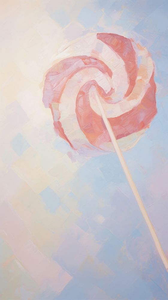 Acrylic paint of lollipop candy food art.