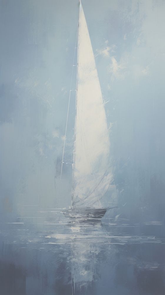 Acrylic paint of sailboat watercraft painting outdoors.