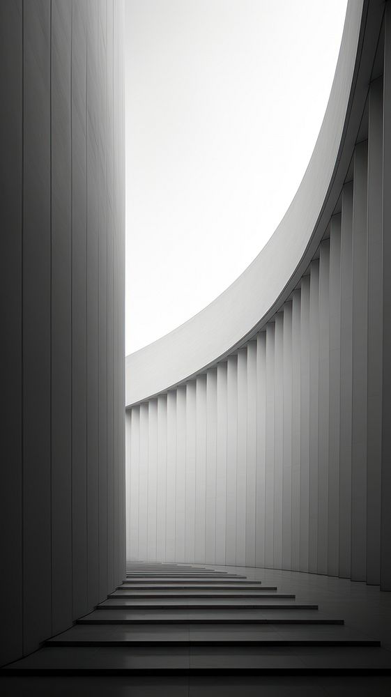 Grey tone wallpaper washington DC architecture staircase building.