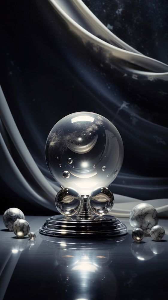 Grey tone wallpaper astrology reflection sphere silver.