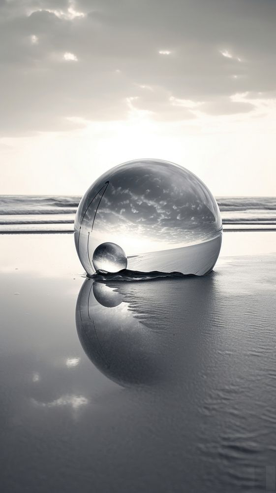 Grey tone wallpaper beach reflection | Premium Photo - rawpixel