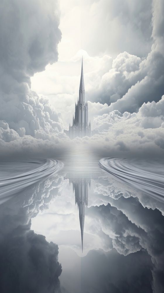 Grey tone wallpaper sky architecture reflection building.