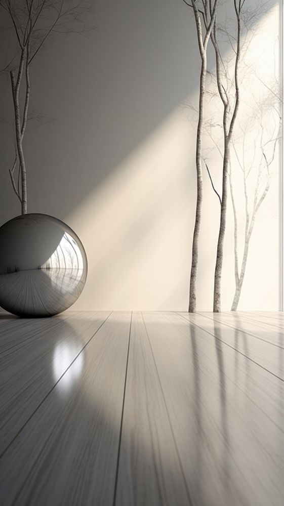 Grey tone wallpaper simple photography reflection flooring.