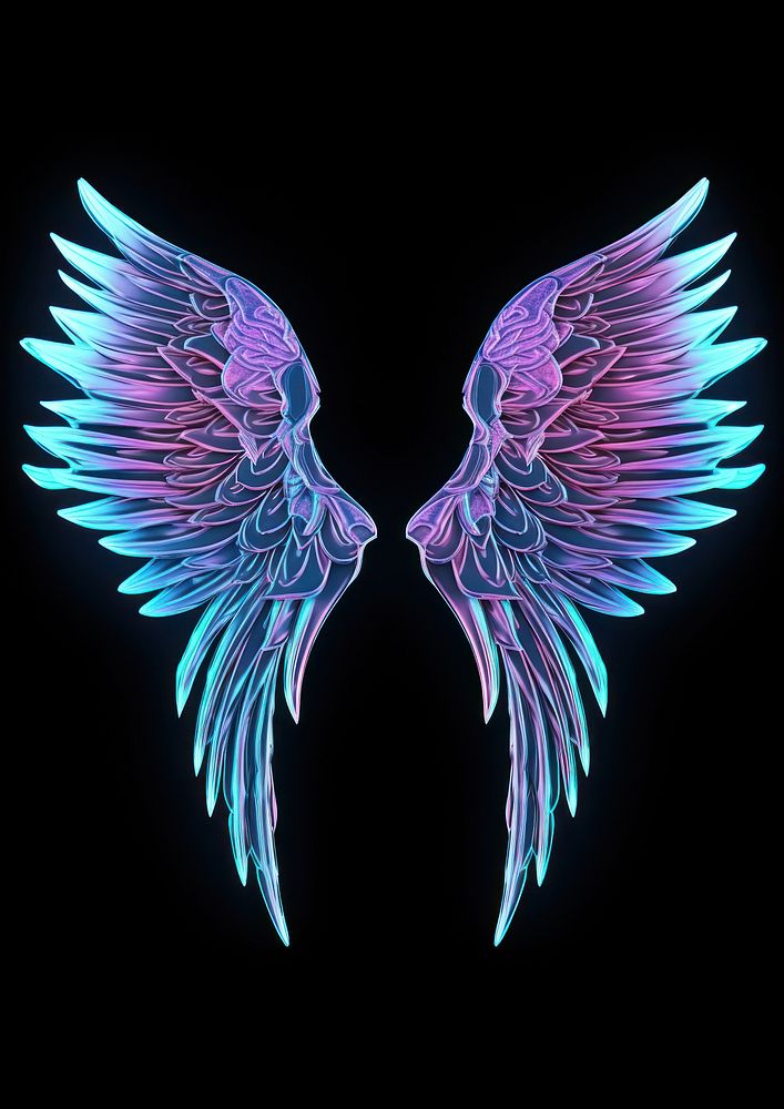 Neon angel wings pattern light accessories.