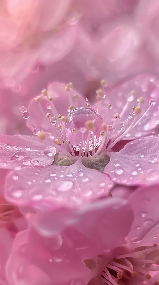 Water droplet on sakura flower outdoors blossom.