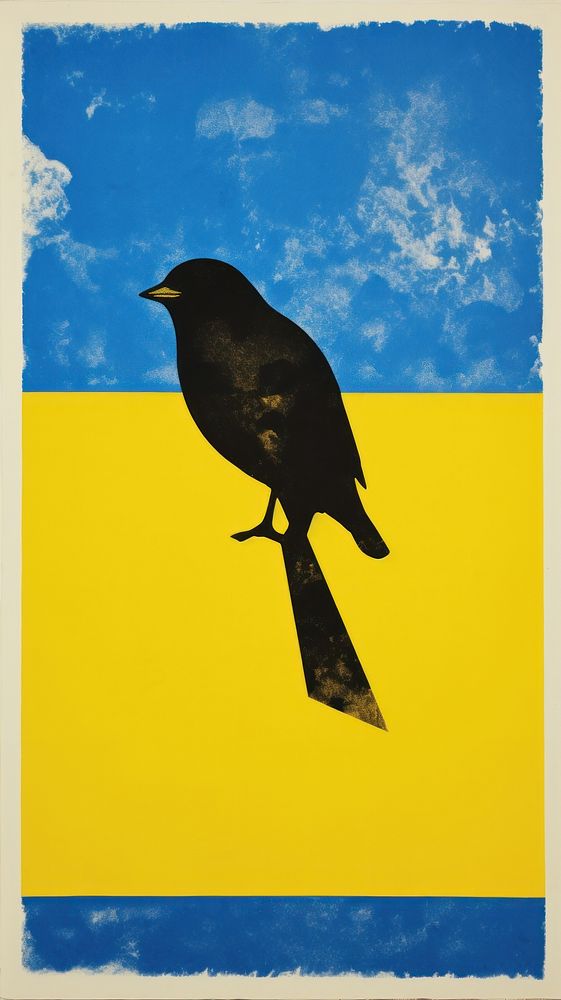 Bird blackbird animal yellow.