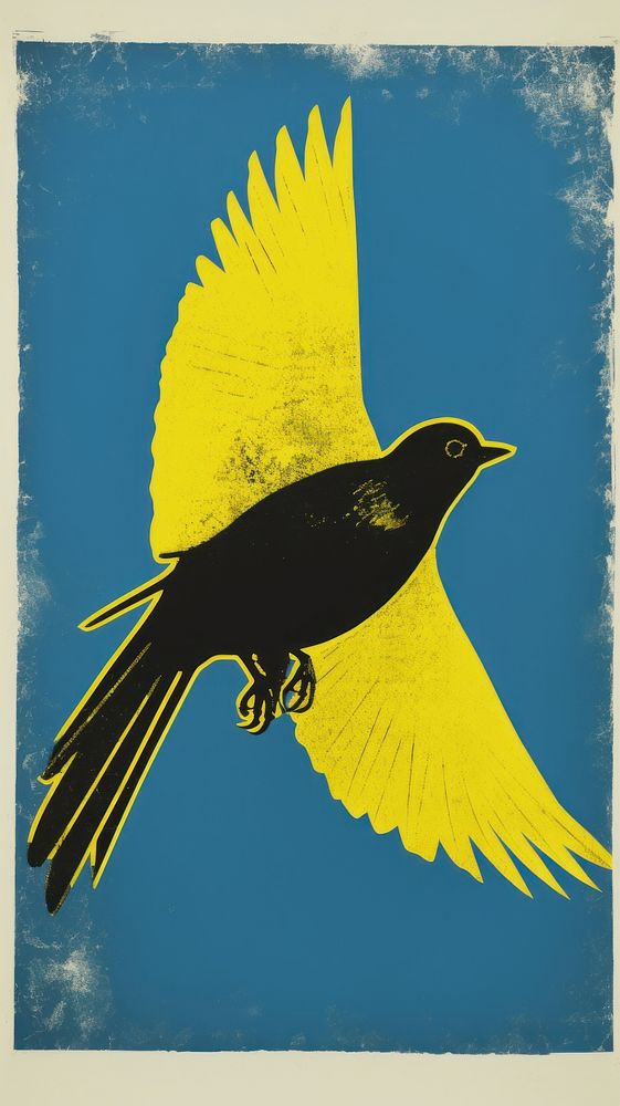 Bird animal yellow black.