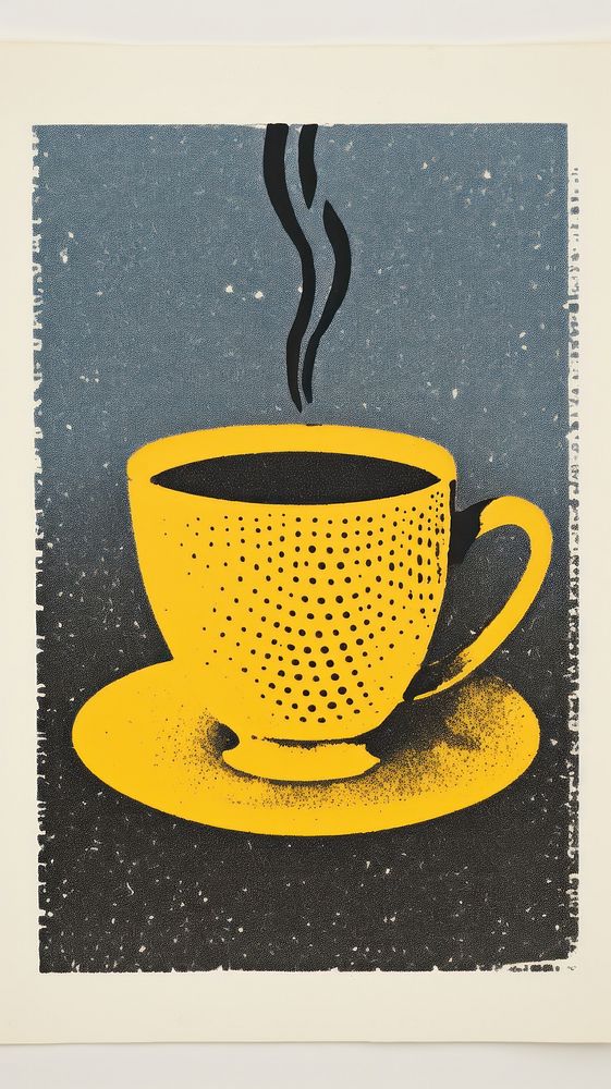 Cup of tea saucer coffee yellow.