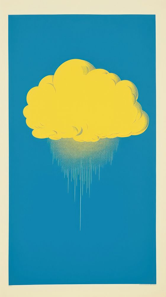 Cloud yellow blue sign.
