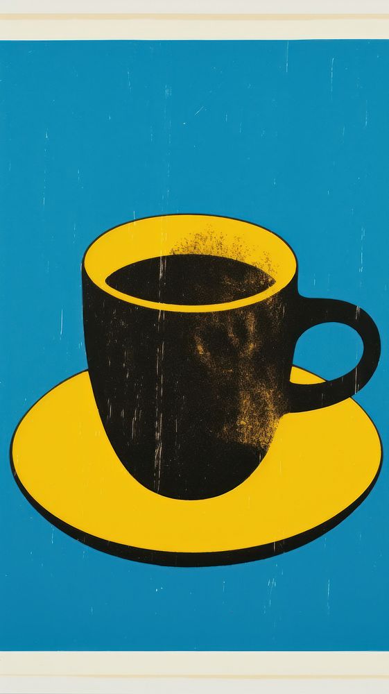 Coffee saucer yellow drink. | Free Photo Illustration - rawpixel