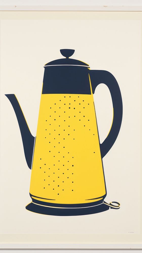 Coffee pot teapot yellow refreshment.