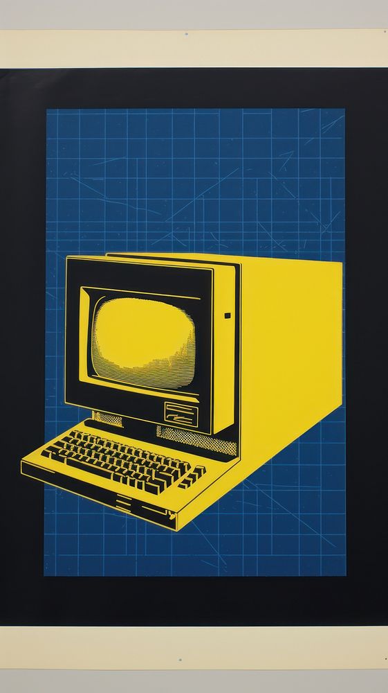 Computer yellow screen art.