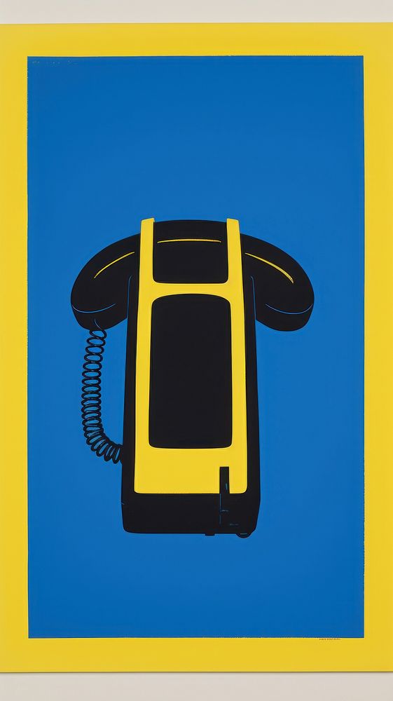 Computer yellow phone blue.