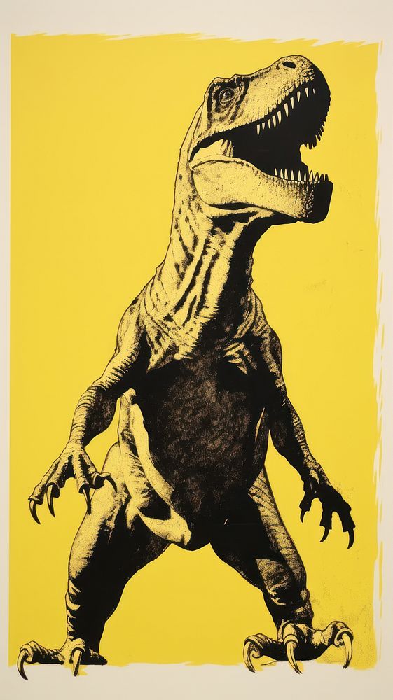 Dinosaur animal yellow representation.