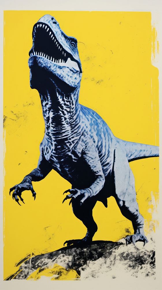 Dinosaur animal yellow representation.