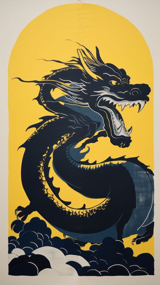 Dragon yellow wall representation.