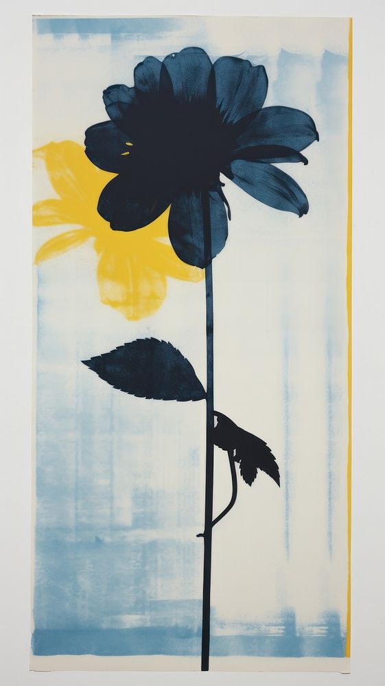 Flower silhouette sunflower painting.
