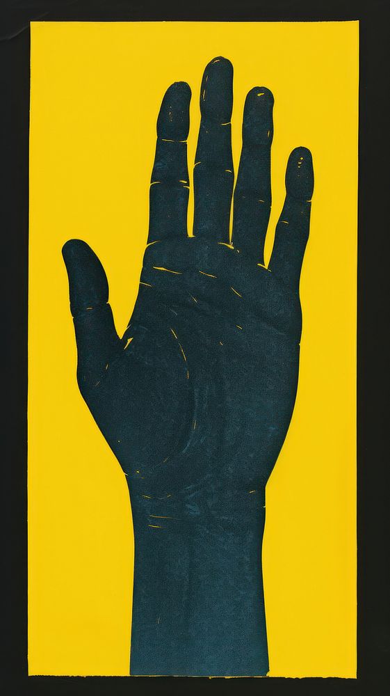 Hand finger yellow black.