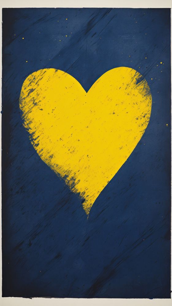 Heart textured symbol yellow.