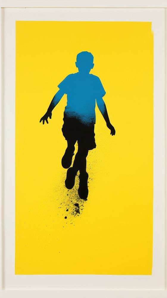 Kid silhouette yellow adult.
