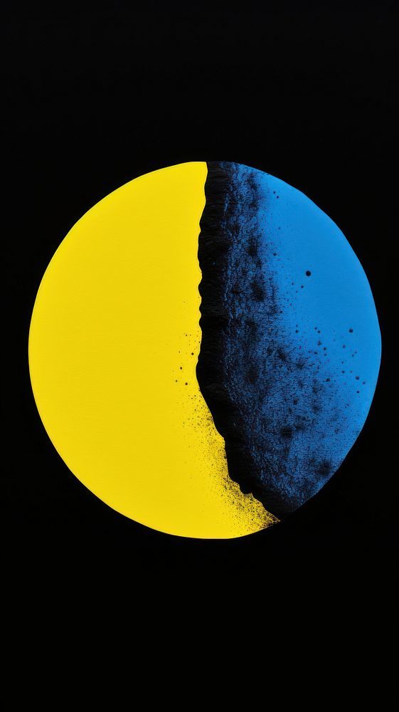 Realistic moon space yellow black.